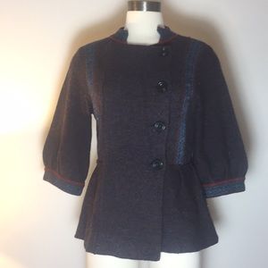 Free People Purple Berry Button Cardi